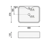 SAPHO BALENA keramické umyvadlo na desku 48x37cm, bílá (6)