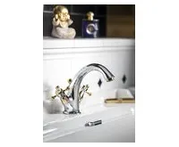 SAPHO ANTEA stojánková umyvadlová baterie vysoká s výpustí, chrom/zlato (1)