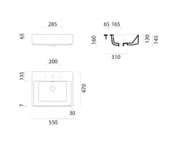 GSI KUBE X keramické umyvadlo polozápustné 55x47cm, 3 otvory, bílá ExtraGlaze (4)
