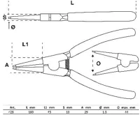 BGS Kleště seger vnější, rovné, 180 mm (2)