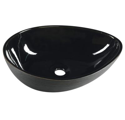 SAPHO PRIORI keramické umyvadlo na desku 51x38 cm, černá