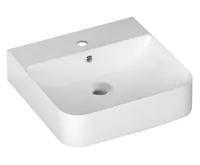 ISVEA SOTT AQUA keramické umyvadlo závěsné/na desku, 51x50cm, bílá