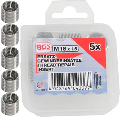 BGS Vložky náhradní M18 x 1,5; 5 ks