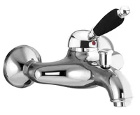 SAPHO KIRKÉ BLACK nástěnná vanová baterie, černá páčka, chrom