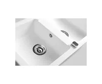 SAPHO Granitový dvojdřez, 78x47,5cm, bílá (1)