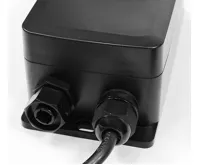 Externí pneumatický spínač komplet - el. krabice, hadička, tlačítko kulaté  Matný nerez (4)