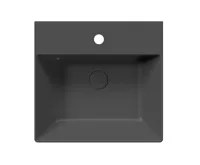 GSI KUBE X keramické umyvadlo 50x47cm, broušená spodní hrana, černá mat (3)