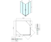 POLYSAN ZOOM čtvercová sprchová zástěna 1000x1000mm, čiré sklo (10)