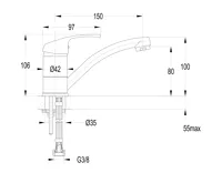 AQUALINE AQUALINE 35 umyvadlová baterie s otočnou hubicí, chrom (2)