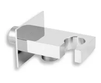 NOVASERVIS Stěnový vývod hranatý s držákem sprchy 1/2", chrom - D/KVADRO,0