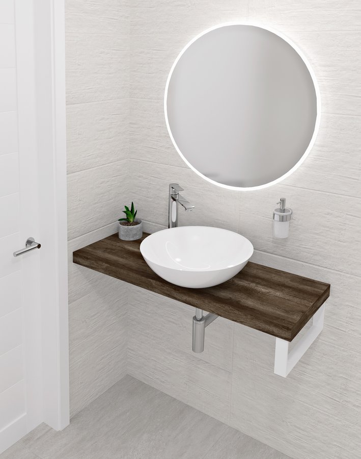 Sapho avice deska pod umyvadlo 230x36cm, tl.5cm, dub tmavý