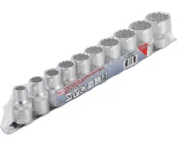 BGS Hlavice nástrčné 1/2", 12ti hranné, palcové, 10 dílů (8)