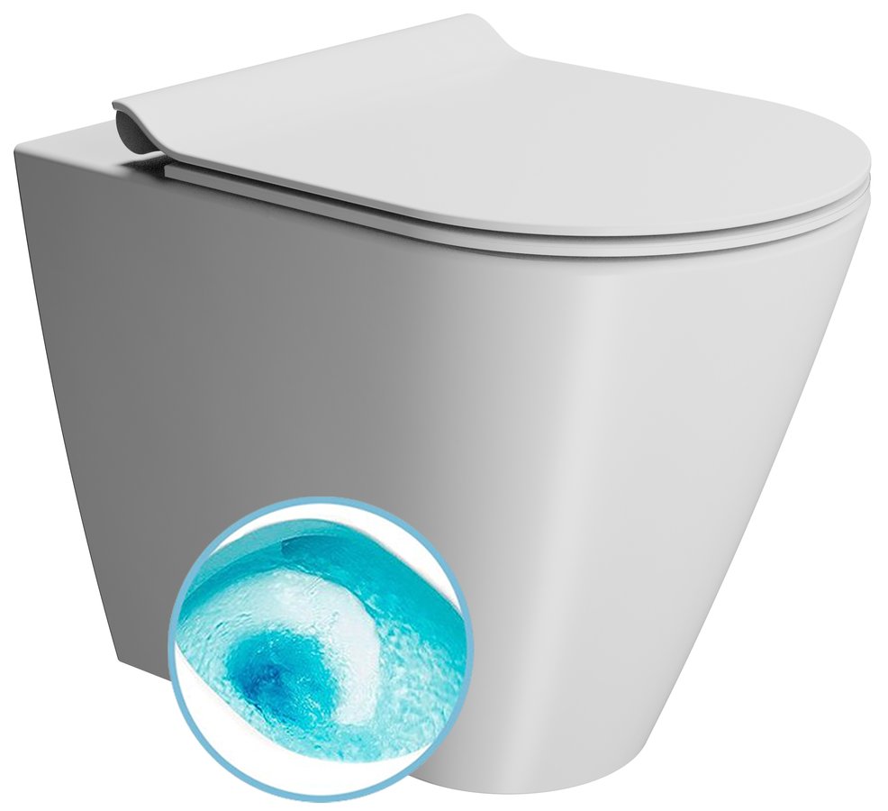 Gsi kube x wc mísa stojící, swirlflush, 36x55cm, spodní/zadní odpad, bílá dual-mat