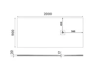 GELCO MITIA sprchová vanička z litého mramoru, obdélník 200x90cm, černá (4)