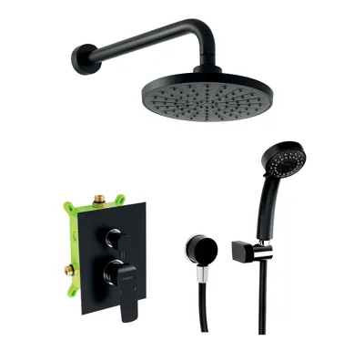 NOVASERVIS Sprchová sada podomítková, černá - SADA38051R,5