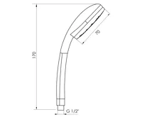 AQUALINE AQUALINE ruční sprcha, průměr 70mm, ABS/chrom (3)