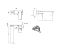 SAPHO DIMY podomítková dvouprvková umyvadlová baterie, černá mat (5)