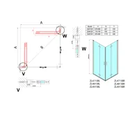 POLYSAN ZOOM BLACK sprchové dveře skládací 900mm, čiré sklo, pravé (3)