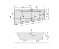 POLYSAN ANDRA L SLIM asymetrická vana 170x90x45cm, bílá (6)