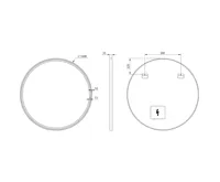SAPHO KADRIS kulaté zrcadlo s LED osvětlením ø 100cm, černá mat (7)