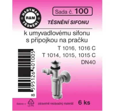 Hartman Sada č. 100: sada těs.komplet k umyvadlovým sifonům DN 40