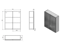 AQUALINE VEGA galerka, 60x70x18cm, bílá (3)