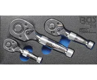 BGS Ráčny mini 1/4&quot;-3/8&quot;-1/2&quot; přepínací, 72 zubů, sada 3 díly