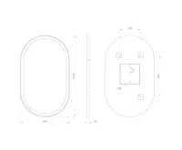 SAPHO PARGA oválné zrcadlo s LED osvětlením 60x100cm (9)