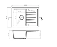 GRANISIL LAGO 680.0 Granitový dřez s odkapem, černý (3)