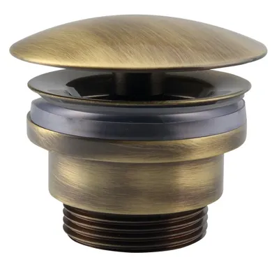 SILFRA Umyvadlová výpust 5/4“, neuzavíratelná, velká zátka, 5-55mm, bronz