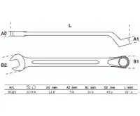 BGS Klíč očkoplochý vyhnutý, 23mm (1)