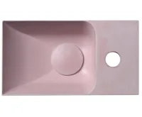 SAPHO PICCOLINO betonové umývátko 30,8x17cm, baterie vpravo, růžová mat (9)