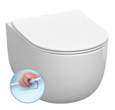 KERASAN FLO závěsná WC mísa, Rimless, 37x54cm, bílá