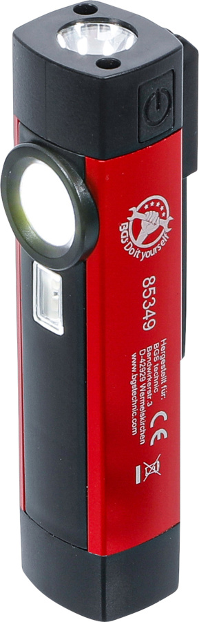 Bgs hliníková kapesní cob-led / uv svítilna, 1 w
