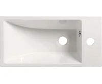 SAPHO ARIANA umývátko, litý mramor, 50x25cm, baterie vpravo, bílá (6)