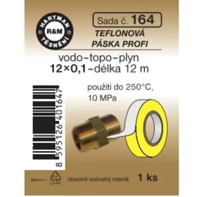 Hartman Sada č. 164: sada - teflon.páska profi - plyn - 12x0.1- 1x5501