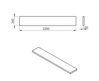SAPHO AVICE deska pod umyvadlo 220x36cm, tl.5cm, dub tmavý (2)