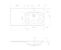 SAPHO ARECA umyvadlo, litý mramor, 101x51,5cm, pravé, bílá (10)