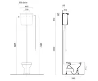 GSI CLASSIC WC mísa s nádržkou, zadní odpad, bílá-bronz (3)