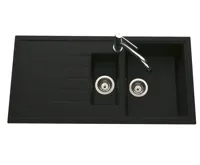 GRANISIL VIVALDI 1000.10 Granitový dřez s odkapem a vaničkou, černý (4)