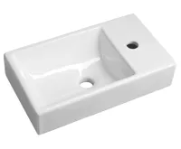 SAPHO MINOS keramické umývátko, 45x26cm, baterie vpravo, bílá