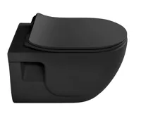 SAPHO BRILLA závěsná WC mísa, Rimless, 36,5x53cm, černá mat (3)