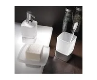 GEDY LOUNGE dávkovač mýdla na postavení, 280 ml, mléčné sklo, chrom (1)