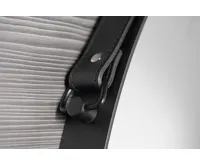 SAPHO ORBITER kulaté zrcadlo s koženým páskem ø 50cm, černá mat (4)