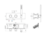 SAPHO DIMY podomítková sprchová/vanová termostatická baterie s ruční sprchou, 2 výstupy, černá mat (7)