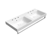 GSI NUBES keramické dvojumyvadlo 120x50cm, broušená spodní hrana, 3 otvory, bílá ExtraGlaze (4)