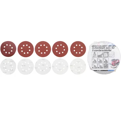 BGS Papíry brusné pro excentrickou brusku, O 125 mm, K 40 - 180, 25dílná