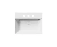 GSI KUBE X keramické umyvadlo 60x47cm, broušená spodní hrana, 3 otvory, bílá mat (1)