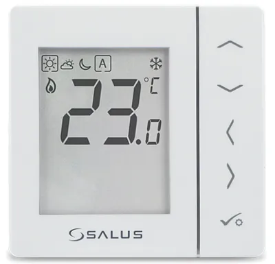 SALUS Digitální manuální termostat 230V - bílý VS35W, Drátové