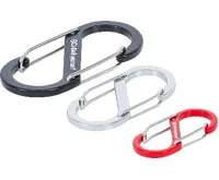 BGS Sortiment karabinek se zdvojeným otvorem | hliník | 3dílný